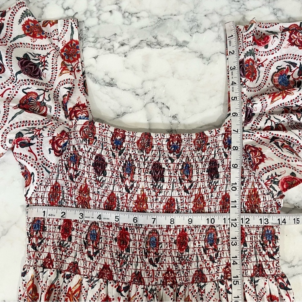 Sachin & Babi Danni Block Print Floral Square Neck Flutter Sleeve Maxi Dress 6 - Picture 9 of 12